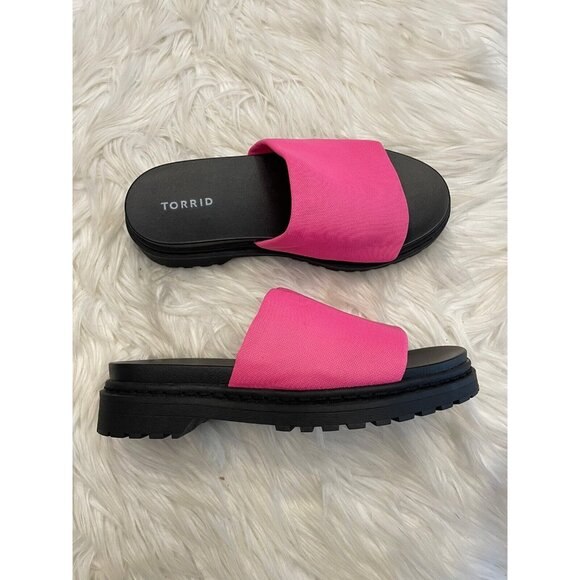 Torrid Chunky Platform Sandal Neon Hot Pink Women’s Size 9WW New‎ - Picture 7 of 9